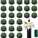 Tessco 12 Pcs Mini Floral Foam Holder Round Floral Foam with Green Arrangement Wire Arrangement Supplies for Table Wedding Wine Bottle Decor