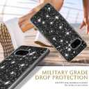Silicone Case for Google Pixel 9A 5G Phone Case Glitter Sparkle Bling, Hybrid Matte Back Case High Impact Heavy Duty Shockproof Protective Cover for Google 9A Cute Case for Women 6.3-inch (Black)