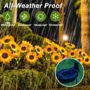 Solar Powered Sunflowers for Outside, Auto ON/Off Solar Garden Lights Outdoor Waterproof, 3 Packs Walkway Solar Lights with 9 Sunflowers for Garden, Yard and Lawn Ornaments