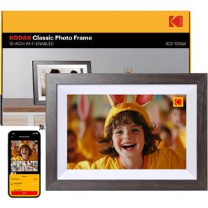 KODAK Digital Picture Frame with WiFi 10.1 inch 1280x800 IPS HD Touch Screen, 32GB Storage Auto-Rotate Wall Mountable Easy Share Photos or Videos, Christmas Birthday for Women (White)