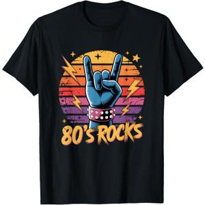 Vintage 80's Rock Bands Eighties 80s Party Retro Music Band T-Shirt, 2XL