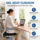Gel Seat Cushion for Long Sitting – Double-Layer Honeycomb Cooling Chair Pad, Thick Supportive Gel Cushion with Breathable Non-Slip Cover for Office Chair, Car, Wheelchair & Long Sitting（Black）, 17.8 x 17.8 x 1.58 inches
