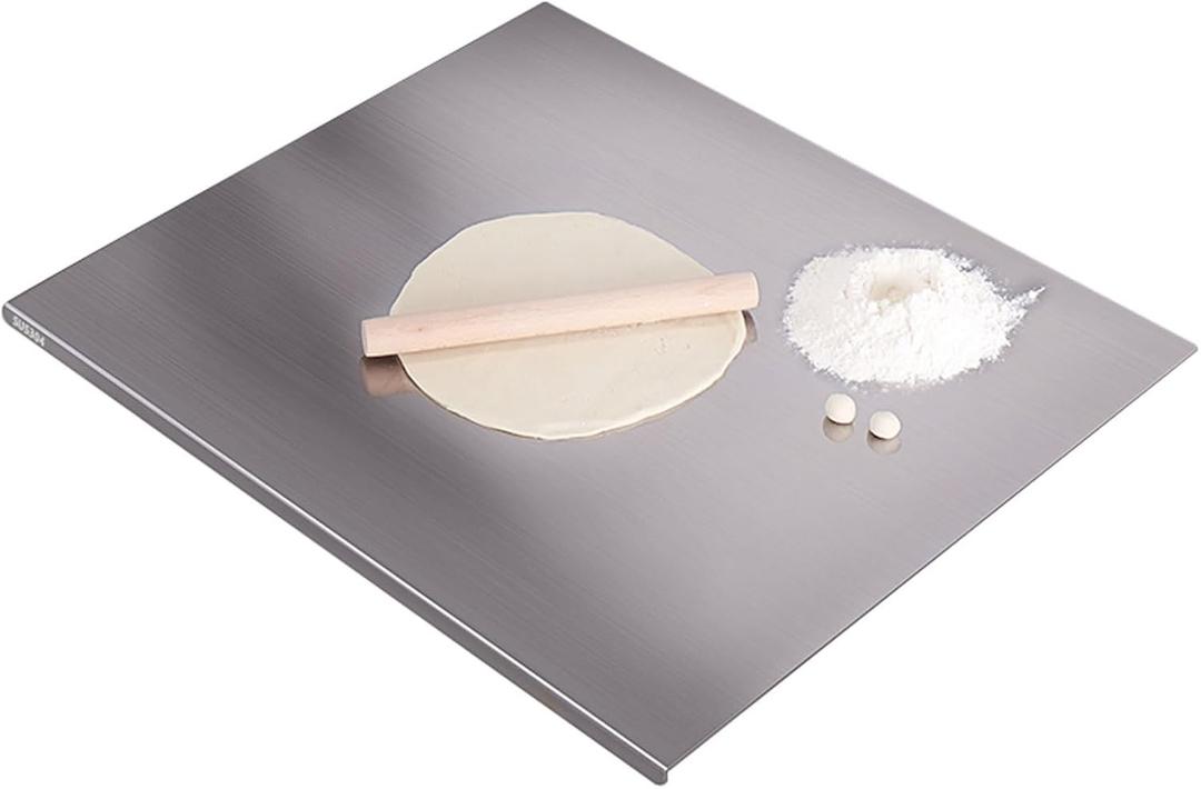 Stainless Steel Kitchen Cutting Board, 304 Stainless Steel, Double-Sided for Separation, Baking and Pizza Making (19.6 x 27.5 x 0.06 ")