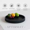 Decorative Tray for Coffee Table, Living Room, Side Table, 11" Black Round Concrete Home Decor Serving Trays for Accent Table, Console Table