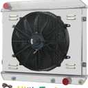 4-Row 62mm Core Radiator Compatible with 1963-1966 Chevy GMC C/K C10 C20 C30 Pickup Truck V8 with Fan Shroud Wiring Set 63 64 65 66