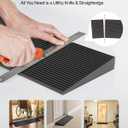 VEVOR 1.6" Rise Cuttable Threshold Ramp for Doorways, 35.4" Wide Natural Rubber Wheelchair Ramp, Non-Slip Solid Rubber Ramp with Double-Sided Tape for Doorways,Driveways,Bathroom,Smooth Tile