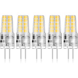 BUBO 5 Pack G4 LED Bulb 2W Equivalent 30W 3000K Warm White 250 Lumens 360Beam Angle, T3 Halogen Bulb Replacement Landscape Bulbs, AC/DC 12V Led Lights G4 Bi-Pin Base for Outdoor Landscape Lighting