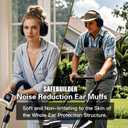 SAFEBUILDER Ear Muffs Noise Reduction SNR 33dB Adjustable Lightweight Safety Earmuffs Sound Proof Noise Cancelling ANSI (1-black)