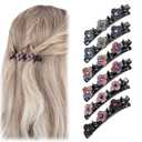 Braided Hair Clip Set - 6 Elegant Crystal & Rhinestone Hair Clips for Women & Girls - Lazy Braids for Dancing, Working, Wedding, Travel, Party