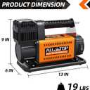 ALL-TOP Air Compressor with Digital Pressure Gauge Tire Inflator Kit, 12V Portable Inflator 7.06ft/Min, Offroad Air Pump for Truck Tires, Heavy Duty Max 150 PSI for 4x4 Vehicle & RV