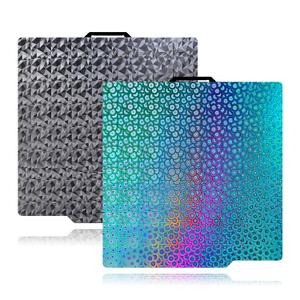 Double Sided Textured PEO PEK Build Plate for Bambu Lab X1/X1C/X1E/P1P/P1S/A1, Flexible Diamond PEO+Kaleidoscope PEK Spring Steel Plate 257x257mm for Bambu 3D Printers