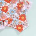 Yccutest Toddler Girls Strap One Piece Swimsuit Floral Sleeveless Backless Bathing Suit Ruffles Bowknot Swimwear Summer Beach (White, S)