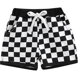 Infant Toddler Baby Boy Casual Checkerboard Plaid Cotton Elastic Waist Jogger Shorts Summer Clothes Size 100