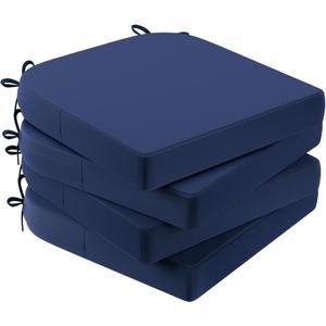 AAAAAcessories Outdoor Seat Cushions for Chairs, Waterproof, Fade-Resistant Patio Furniture Replacement Cushions, 17" x 16" x 2", Set of 4, Navy Blue