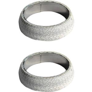 2 PCS Flange Donut Gaskets, Anti-leak Construction Donut Sealing Gaskets, 2.56 Inches Pipe Manifold Muffler Rings, Universal for Cars, Trucks, SUVs, Sedans (Silver)