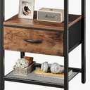 Huuger Nightstand Set of 2, Night Stand with Fabric Drawer, Mesh Shelf, Side Table with Storage, Fabric Drawer Dresser, Open Shelf, Metal Frame, Bedroom