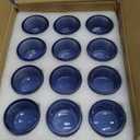 SUPMIND 24 Pcs Ribbed Votive Candle Holders, Dark Blue Glass Candle Holder Bulk for Table Centerpiece, Tealight Candle Holders Glass for Wedding Shower, Party and Home Decor