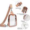 LATMAP DOUBLE ZIP Clear bags Stadium Approved Crossbody Sling Bag Fanny Pack Purses for Women Men Belt bag for Stadium Events