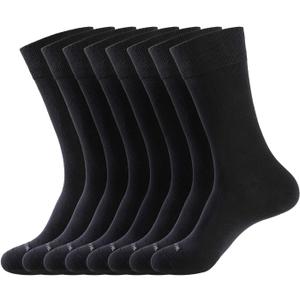 WANDER Men's Dress Socks Cotton Thin Classic Lightweight Socks 6/8 Pairs Solid & Patterned Soft Breathable Socks (13-15)