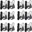 zazzy 6-Pairs 1/8 Inch Adjustable Rope Hanger for Grow Light, Grow Light Hanger Heavy Duty Ratchet Tie Down Strap with Reinforced Gear, Heavy Duty Rope Clip Hanger for Various Tie-Down Uses
