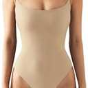 Women's Slim-Fit Cami Bodysuit (Large, Beige)