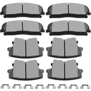 SCITOO Ceramic Brake Pads 8pcs Front Rear Set fit for 2005-2017 for Chrysler 300,2009-2017 for Dodge Challenger,2006-2017 for Dodge Charger,2005-2008 for Dodge Magnum