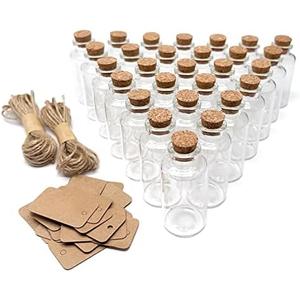 Goiio 160 Pack 20 ML Glass Bottles with Cork Stoppers Mini Small Glass Bottles, for Wedding Favors, Crafts Home Decorations