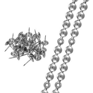 uxcell 2 Pcs Upholstery Tacks Strips, 3.28ft Decorative Nails Strips D11mm Glossy Nail Trims for Furniture Sofa Headboard Chair DIY Crafts with Upholstery Nails, Silver