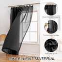 Pinch Pleated Sheer Curtains 80 Inches Long Light Filterring Sheer Semi Voile Drapes Pinch Pleated Curtains for Living Room Bedroom(Black, 42 W x 80 L, 2 Panels)