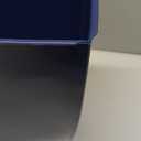 iDesign Small Plastic Bathroom Trash Can, Slim Rectangle Garbage Bin for Bedroom, Office, Dorm, Navy Blue