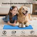 Silicone Placemat for Food & Water Dogs Cats Pets, 22"x14" BPA-Free with Raised Edge Waterproof Mat, Silicone Mats for Coffee, Under Sink, Drawing (Large, Blue)