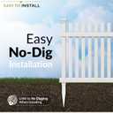 2ft H x 2ft W (3 Panels) No Dig Zippity Roger Rabbit Garden Fence Kit, White Vinyl Picket Fence Panels, Perfect Garden Fences and Borders for Dogs, Dog Fence Outdoor for Yard, ZP19056