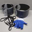 2pcs RV Slide Out Floor Protectors, Large 48.03x6.69in Premium PE and EVA Slide Out Sleds Protector with 2pcs Pull Straps & 1 Pair Gloves for Camper Travel Trailer(Black)