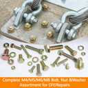 1020PCS Grade 8.8 Metric Bolt Assortment Kit -M4 M5 M6 M8 Heavy Duty Hex Bolts & Nuts with Washers,Yellow Zinc Plated(12-30mm), Automotive/Furniture Hardware,Assorted Metric Fasteners for DIY & Repair