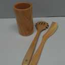 KLYRO Wooden Spoons for Cooking, Nonstick Kitchen Utensils Set with 4 Piece Measuring Spoons, Comfort Grip Wooden Spatula Set, 9 Piece Teak Wooden Cooking Utensils with Holder and Spoon Rest