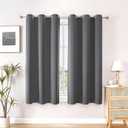 ChrisDowa Grommet Blackout Curtains for Bedroom and Living Room - 2 Panels Set Thermal Insulated Room Darkening Curtains (Grey, 38 x 45 Inch)