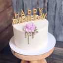 Elegant Gold "Happy Birthday" Letter Pick Candles - Stunning & Unique Design - Perfect Decoration for Celebratory Occasions