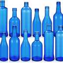 Zhehao 12 Pcs Colored Glass Bottles Colorful Empty Bottles Decorative Glass Bottle for Bottle Tree Garden Yard Outdoor Home Decor(Dark Blue,Cylinder)