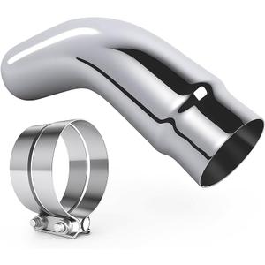 Exhaust Tip, 5 Inch Diesel Exhaust Tip Elbow Tip with clamps, 5 to 6 Inch Exhaust Chrome Exhaust Tips Elbow Polished Diesel Exhaust Tip for Pickup Truck, Car, Truck