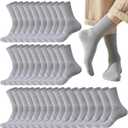 20 Pairs Crew Athletic Socks for Men Moisture Wicking Cushion Crew Socks for Sport Running Traveling