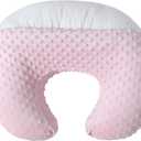 Nursing Pillow and Positioner Breastfeeding and Bottle Feeding, Propping Baby, Tummy Time, Sitting Support for Baby Boy Baby Girl, with Removable Dots Cover (Blushing Bride) (22 X 17.7 X 5.9 Inch, Pink)