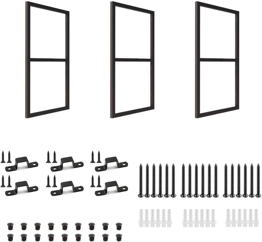 2-Tier Square Shelf Bracket, 26-3/8" Height, Wall/Ceiling Mount Storage Shelving, Black Powder-Coated Carbon Steel Carbon Steel, Rust-Resistant, 110 lbs Capacity, 3 Pack