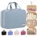 HOTOR Travel Toiletry Bag - Toiletry Bag w/Hanging Hook - Spacious Toiletry Bag for Women & Men, Makeup Bag/Big Comparment, Waterproof for Travel Accessories, Travel Essentials, Medium, Light Blue (Medium, Light Blue)
