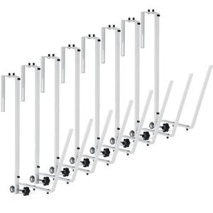 Reallnaive 8 Pcs Solar Cover Holder for Above Ground Pool Adjustable Solar Holder Metal Equipment Storage Hooks for Framed Above Ground Swimming Pools (White)