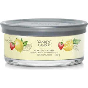 Yankee Candle Iced Berry Lemonade Scented, Signature 12oz Medium Tumbler 5-Wick Candle, Over 16 Hours of Burn Time