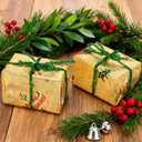 Adnee 2 Roll 10 Yard Floral Foil Plant Pot Covers, Matte Texture Christmas Plant Pot Foil with Patterns, Golden Floral Pot Wrapping Paper for Christmas Home Flower Pot DIY decor