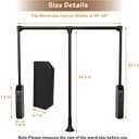 Black 35"-48" Pull Down Closet Rod Stainless Steel 60lbs Load Capacity