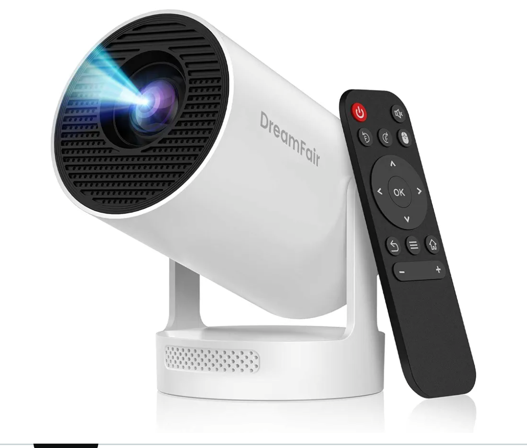 Electric Focus】Mini Projector, Support 4K 1080P, 210 ANSI Portable Projector with WiFi and Bluetooth, Auto Keystone Correction Video Projector, Compatible with Smartphone,TV Stick,Laptop