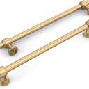 Amerdeco 10 Pack Champagne Bronze Cabinet Pulls 7.5 Inch(192mm) Hole Center Drawer Pulls Cabinet Hardware Kitchen Cabinet Handles for Bathroom Dresser Pulls ZH0069