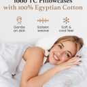 1000 TC Light Gray Standard Pillowcases Set of 4 100% Egyptian Cotton Pillow Cases with Long Staple Cotton & Sateen Weave, Silky Soft Hotel - Like Bed Pillow Covers for Comfy Sleeping, Snug Fit